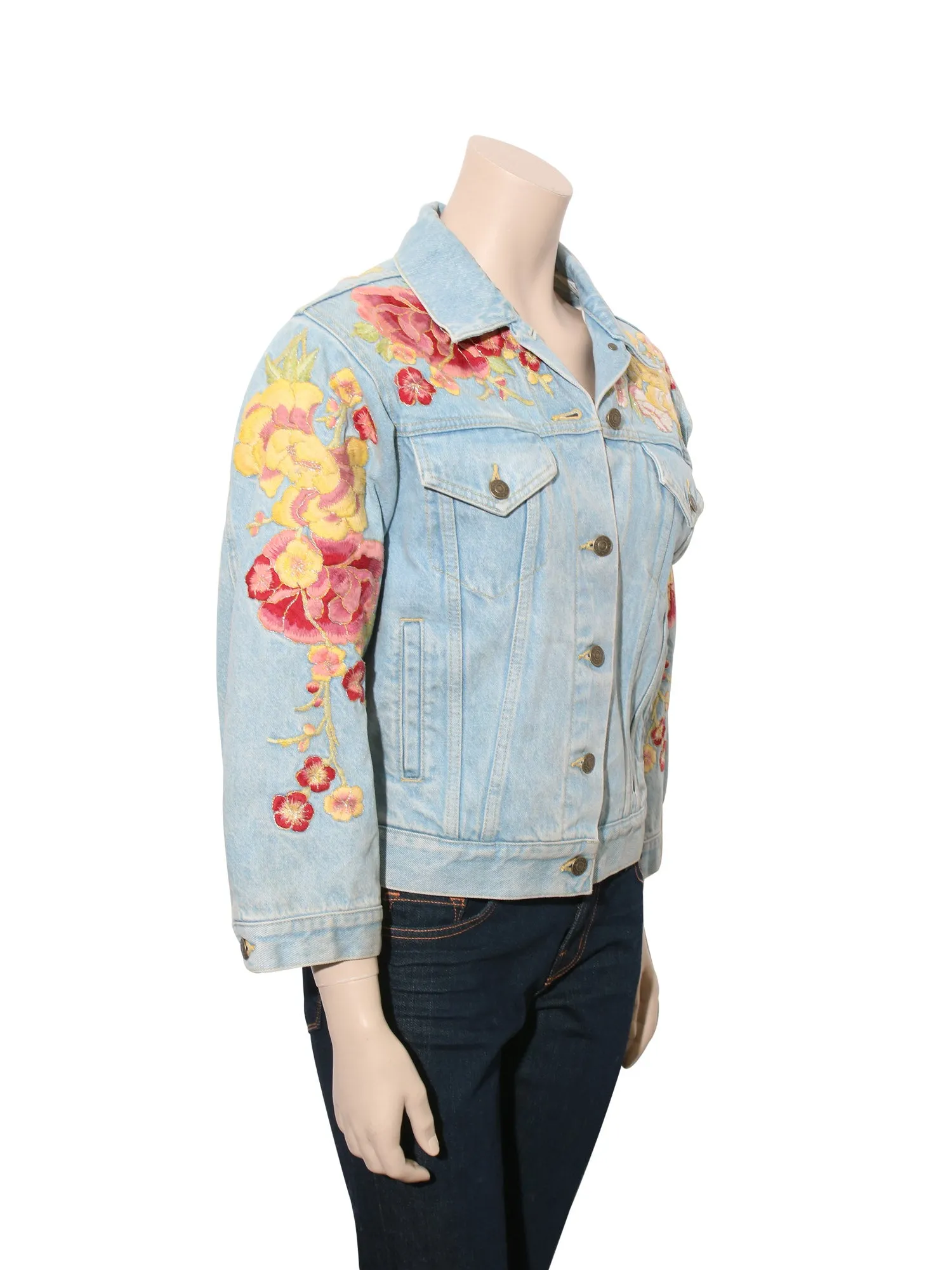 2018 Floral Embroidered Denim Jacket