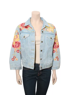 2018 Floral Embroidered Denim Jacket