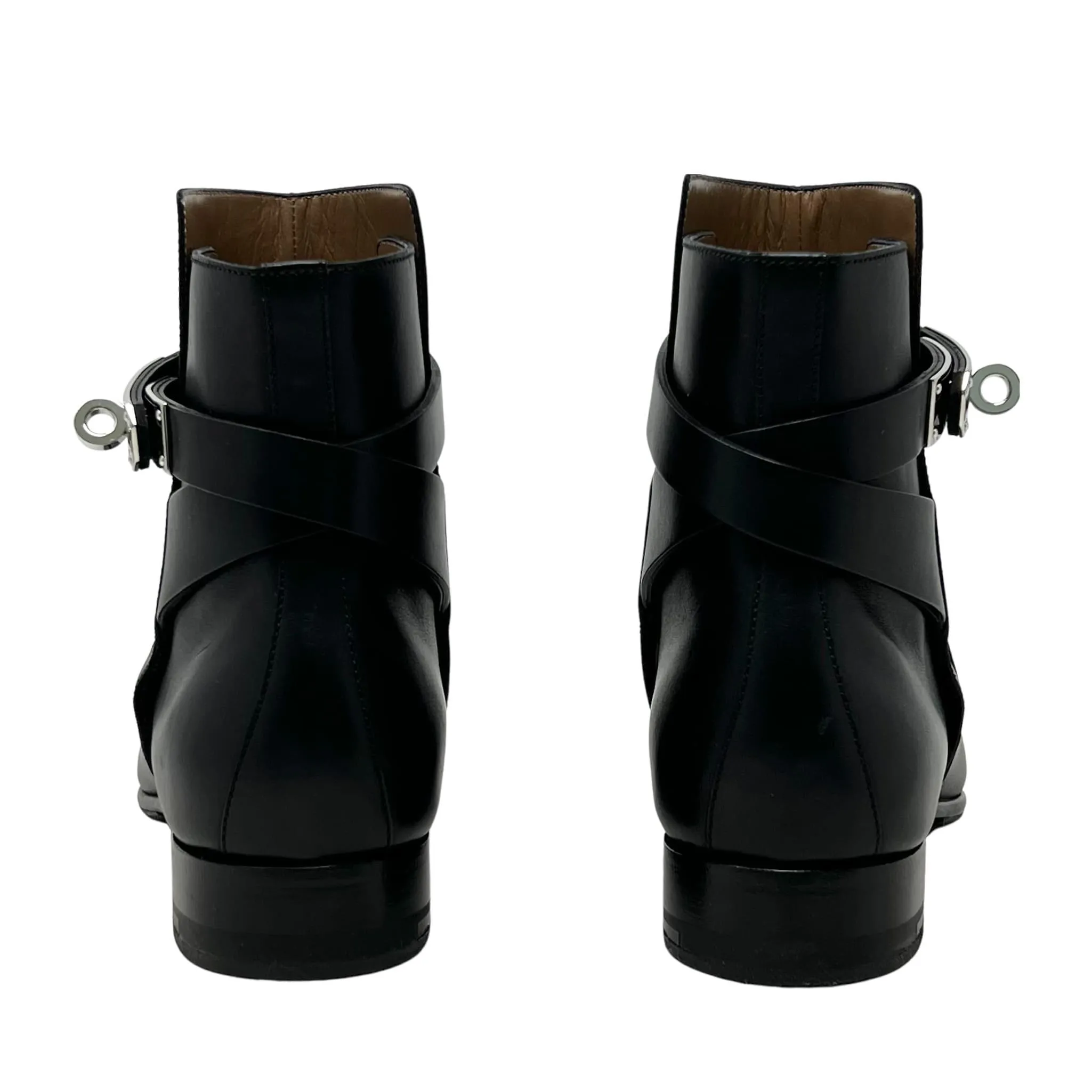 Hermes Noir Calfskin Neo Ankle Boots 36