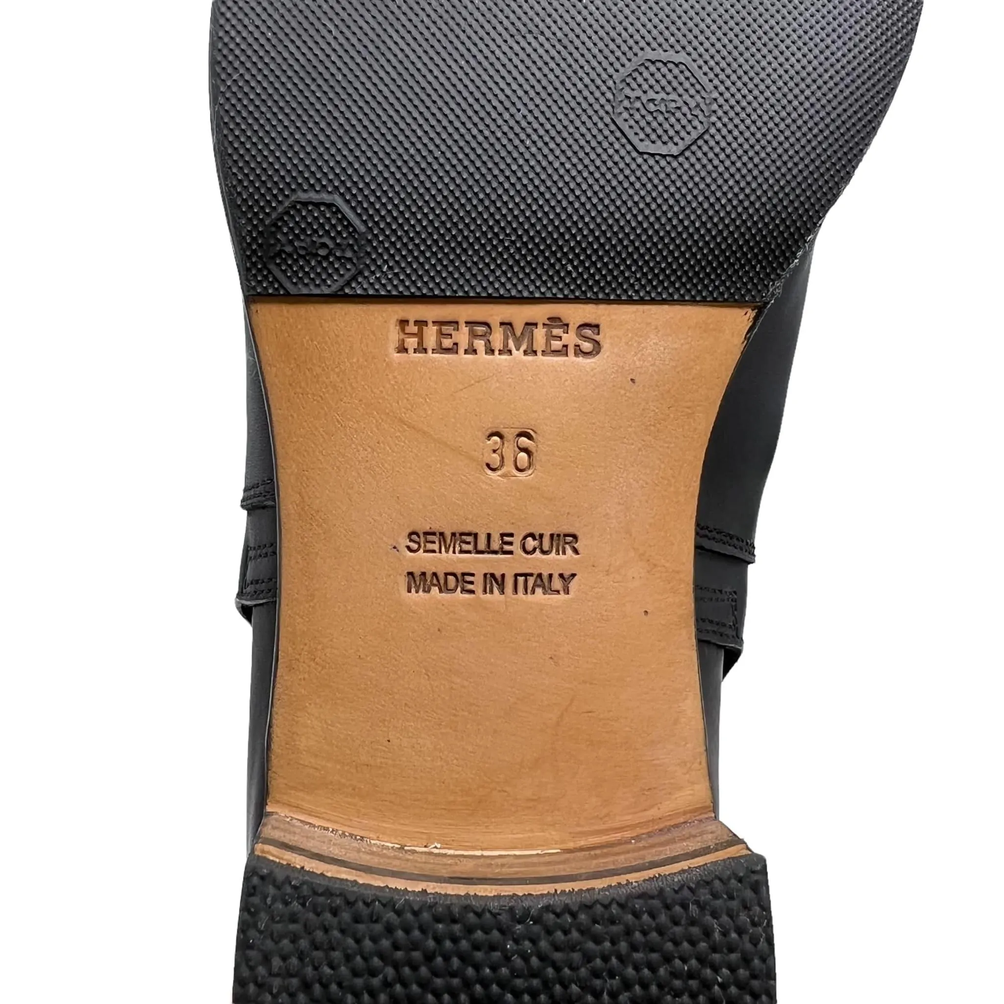 Hermes Noir Calfskin Neo Ankle Boots 36