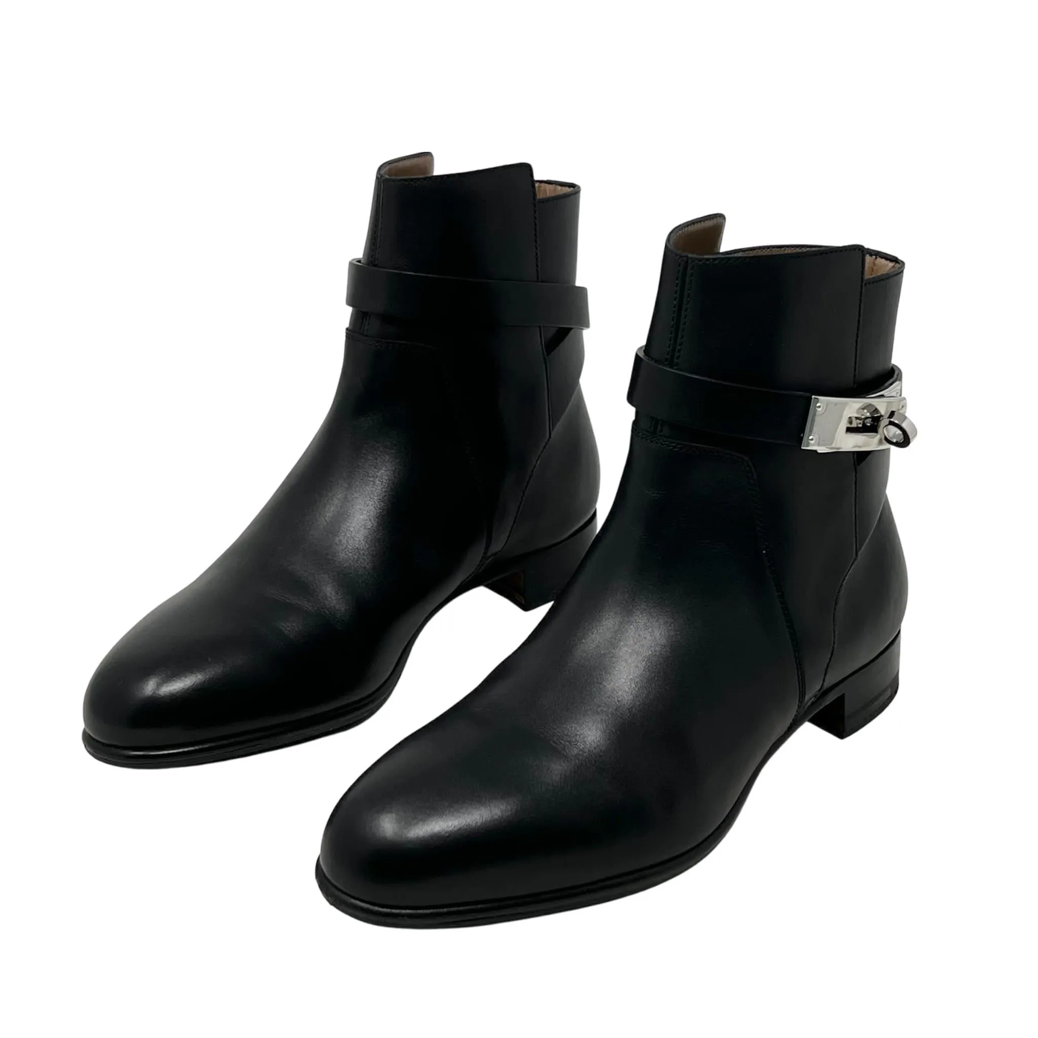 Hermes Noir Calfskin Neo Ankle Boots 36