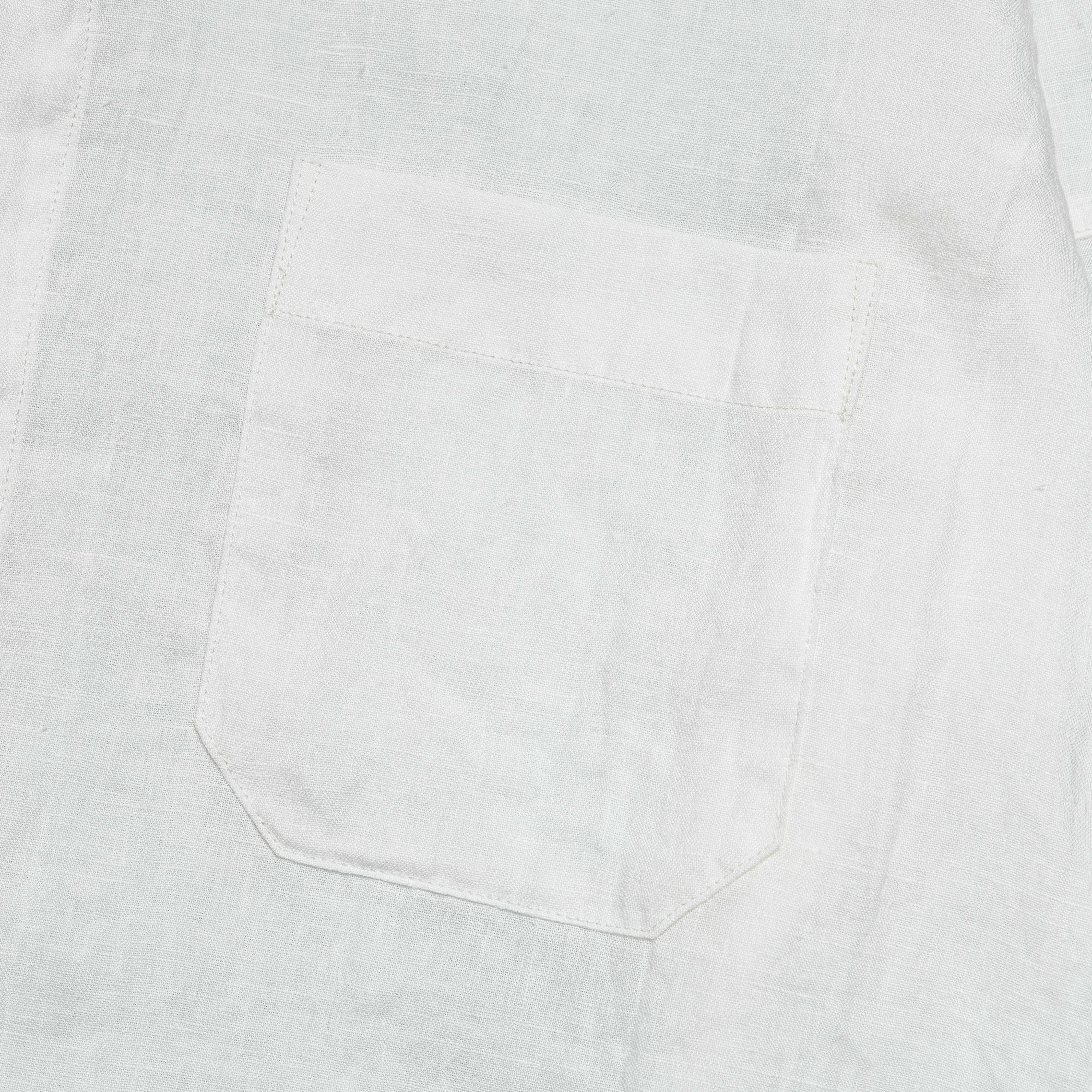 Linen Drawn Work Hippie Sleeve Shirt - White