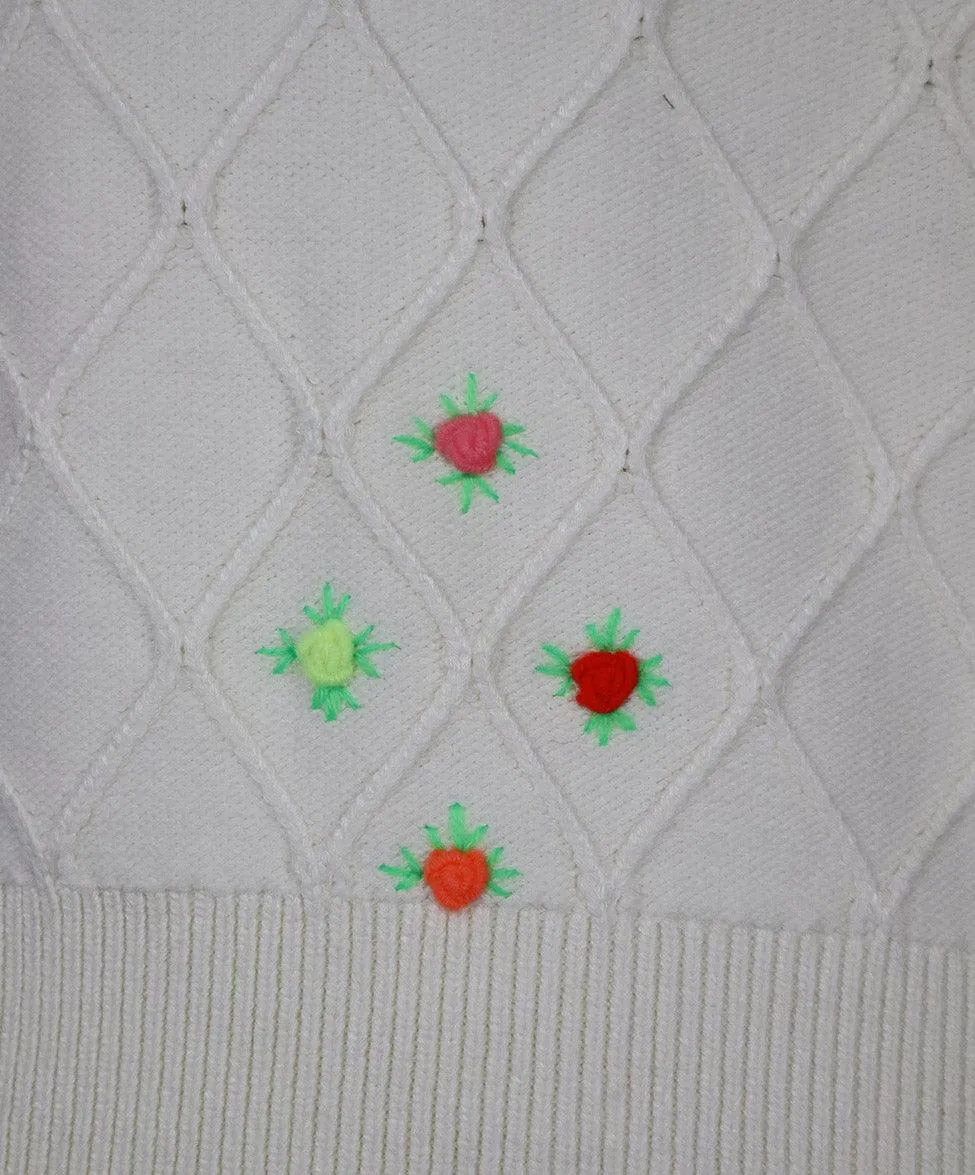 Manoush Ivory Floral Embroidered Sweater sz 4