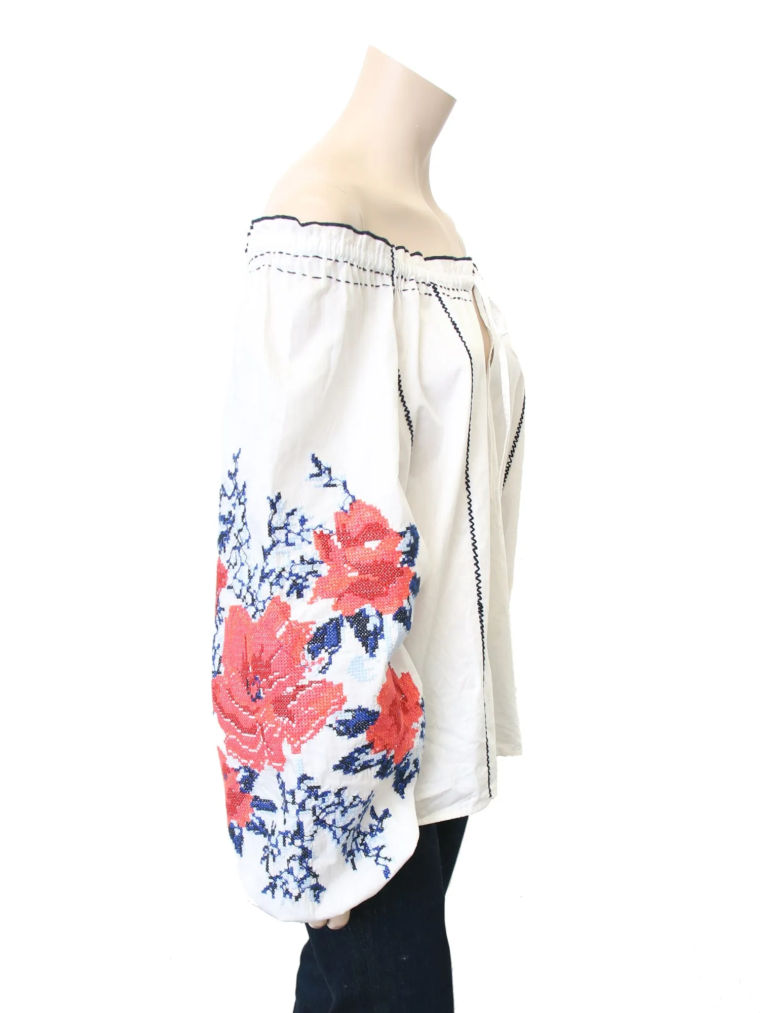 Off-Shoulder Embroidered Top