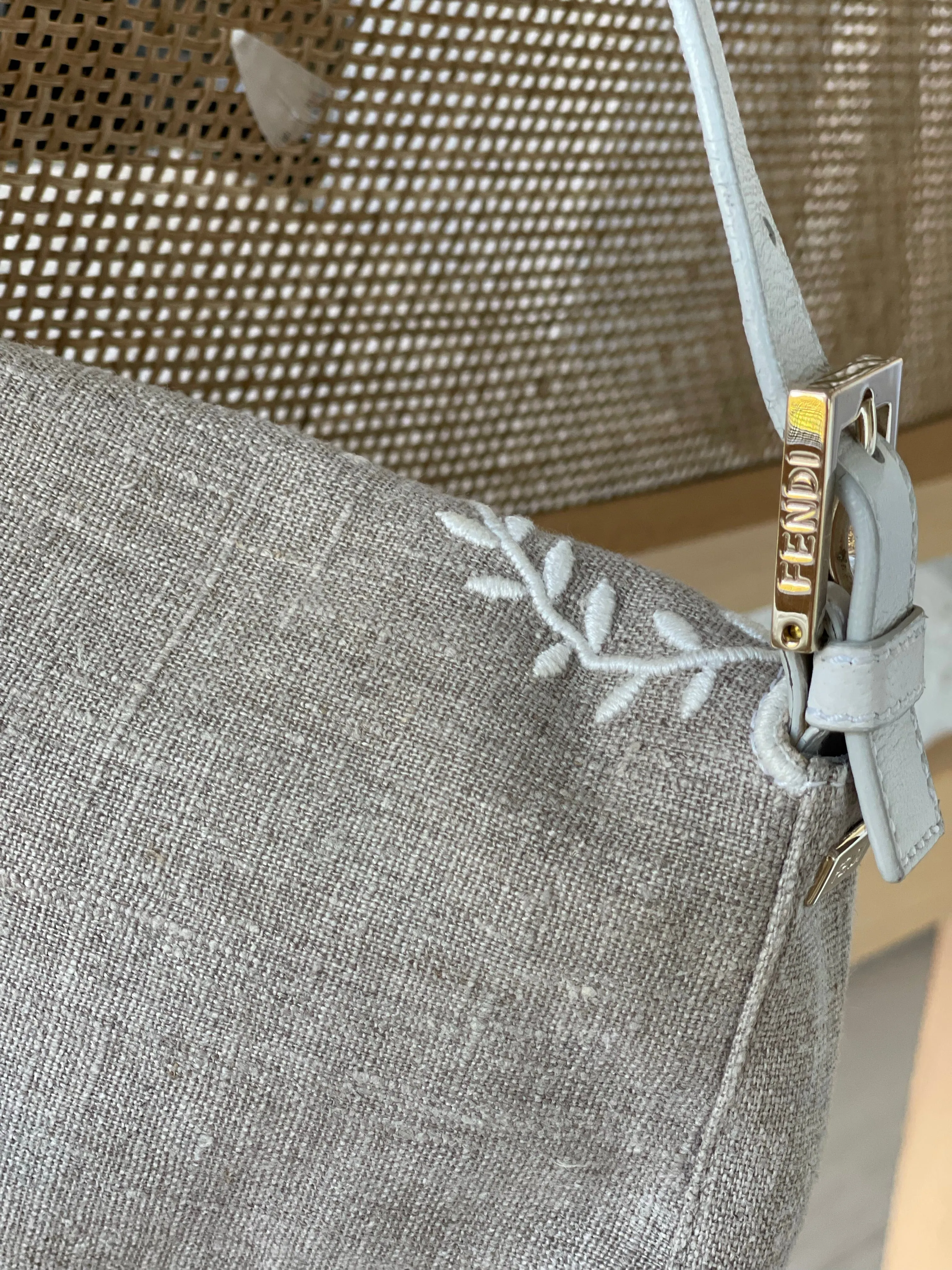 Vintage Embroidered Baguette Bag